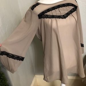 Romantic Chiffon and Lace Blouse
